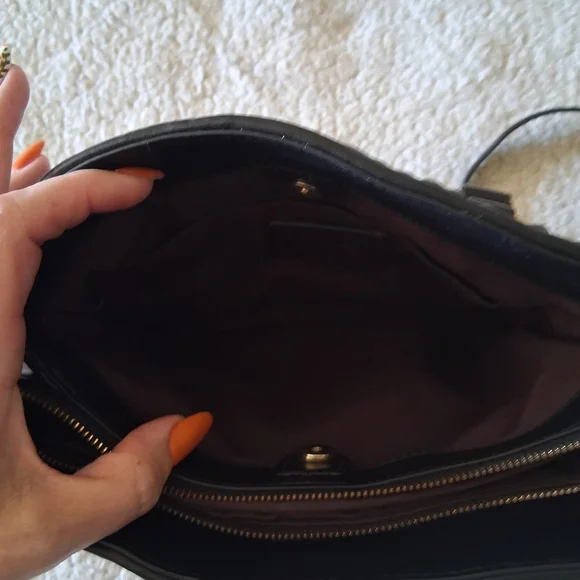 Coach Black Quilted Crossbody Bag with Gold Chain